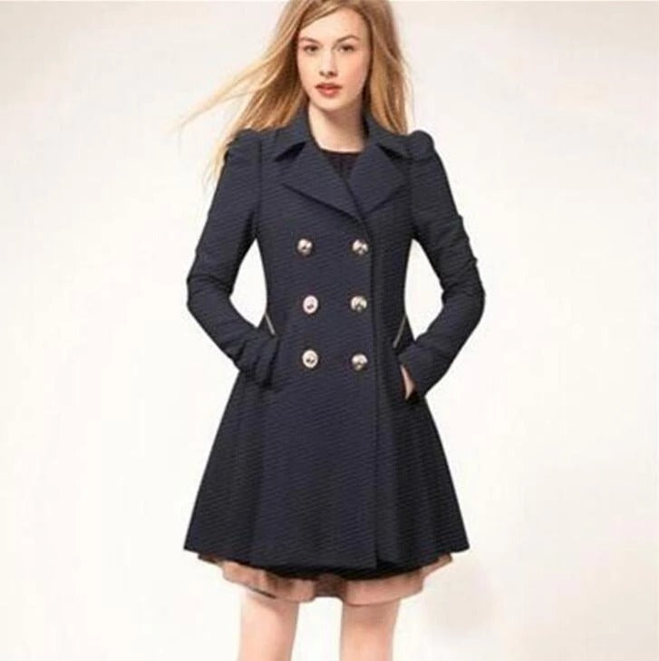Dame Trenchcoat Klassisk Stil 2