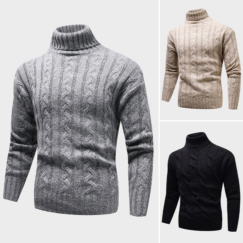 Dame Turtleneck Genser Kabelstrikket Design 4