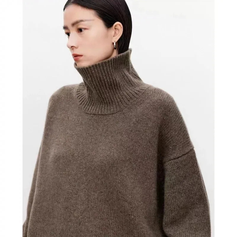 Dame Turtleneck Genser Klassisk Stil Allsidig 4