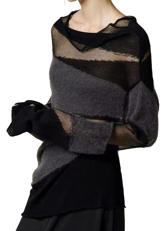 Dame Turtleneck Genser med Tyll Detaljer 0