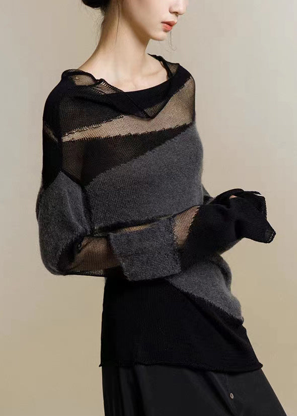 Dame Turtleneck Genser med Tyll Detaljer 3