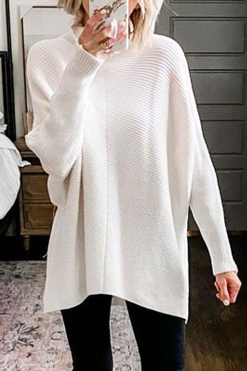 Dame Turtleneck Ribbestrikket Tunika 1