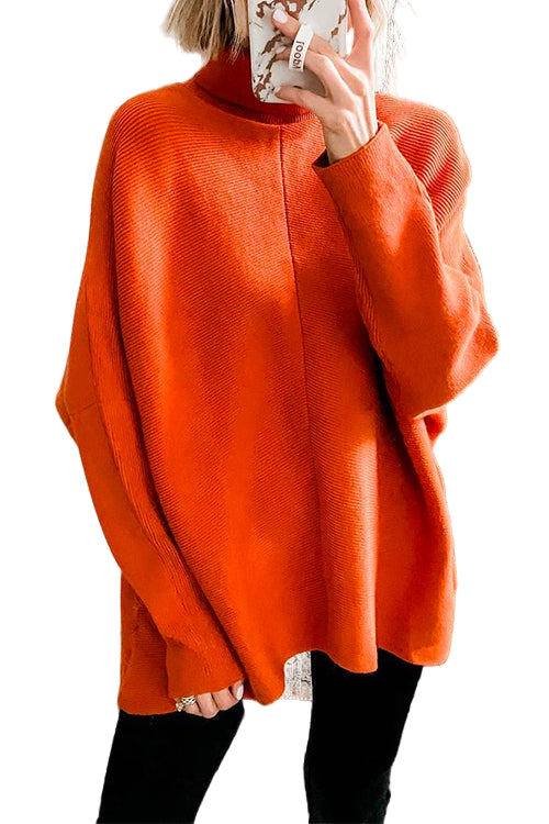 Dame Turtleneck Ribbestrikket Tunika 2