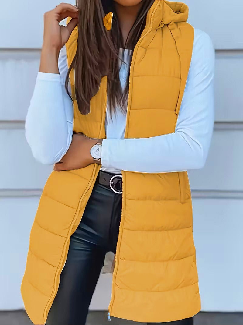 Dame Vest Lang med Hette Oversized 8