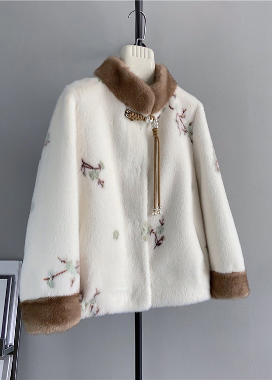 Dame Vintage Jakke med Stativ Krage og Dusker 1