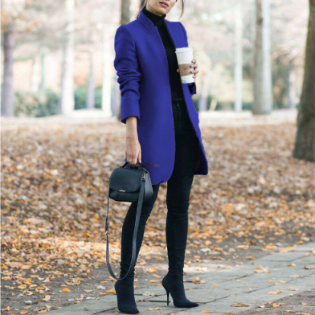 Dame Vinter Jakke Stehkragen Klassisk Design Holdbart Stoff 11