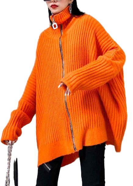 Dame Vinter Strikket Bluse med Høy Hals 0