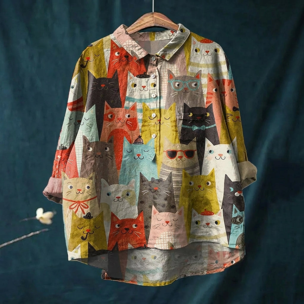 Damebluse Lekent trykk Myk Lett 4