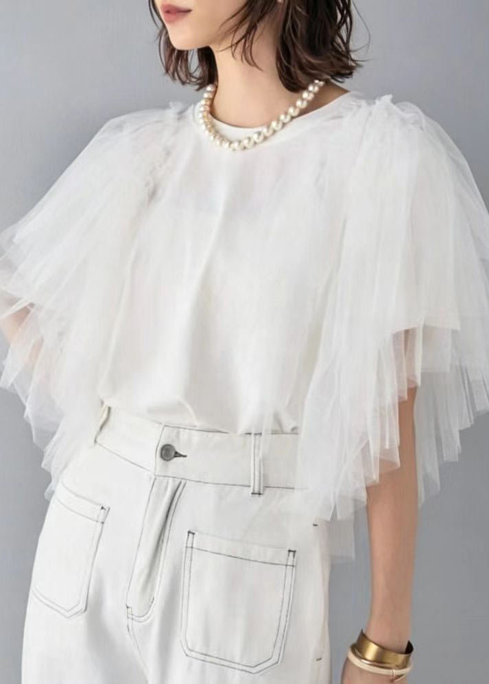 Damebluse O-hals Patchwork Design 1