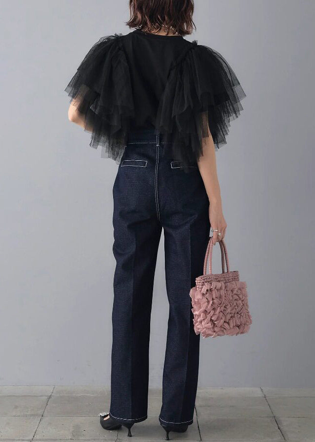 Damebluse O-hals Patchwork Design 4