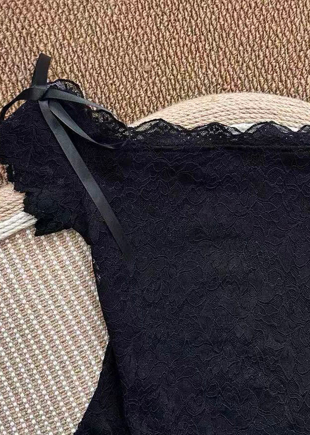 Damebluse med V-hals og Sløyfedetalj 2
