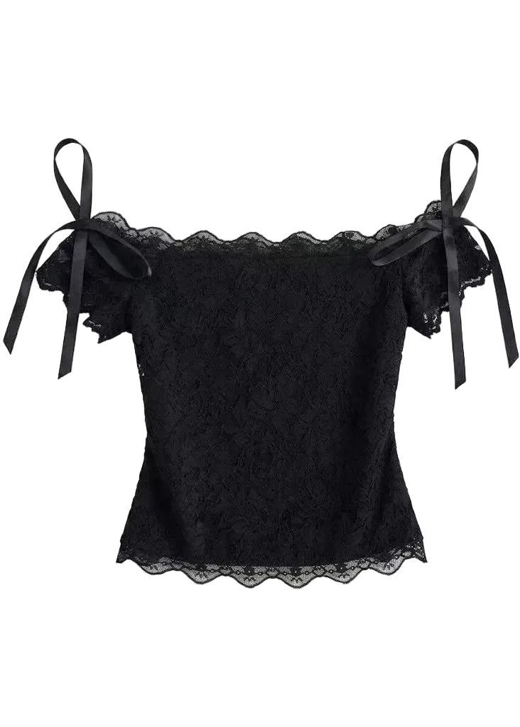 Damebluse med V-hals og Sløyfedetalj 4