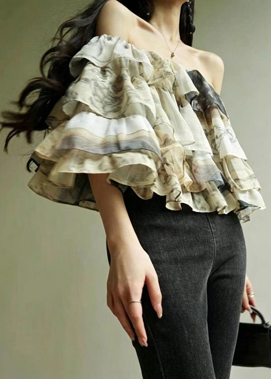 Damebluse med lagvis design og mønster 1