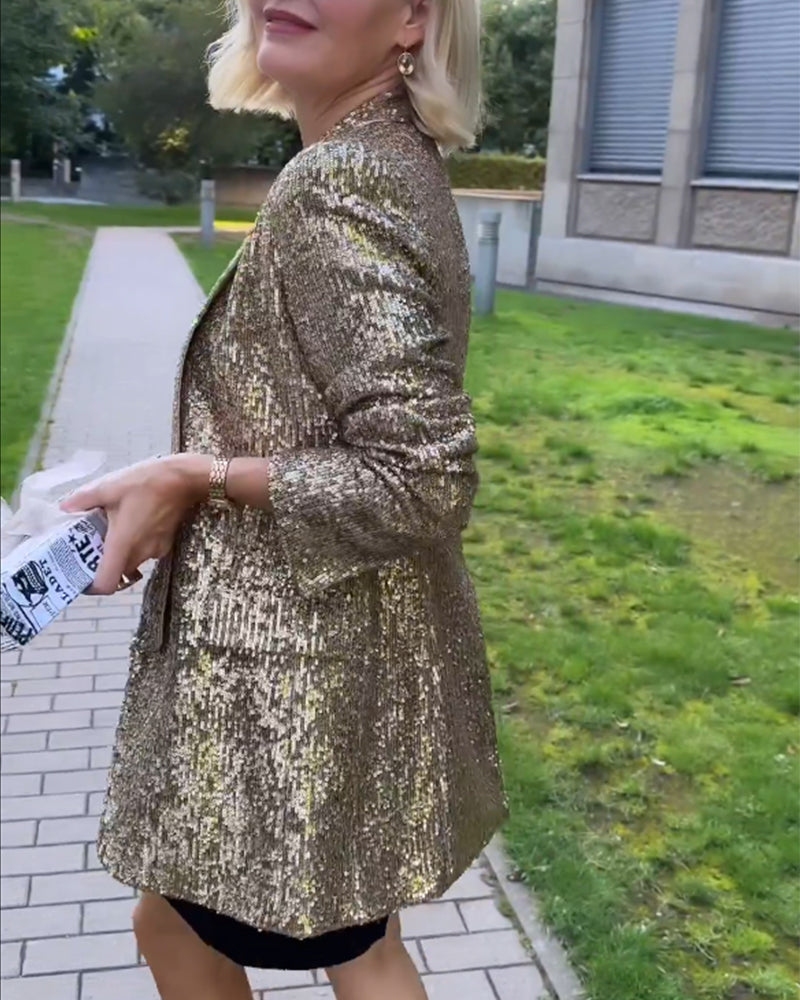 Damejakke med paljetter 4