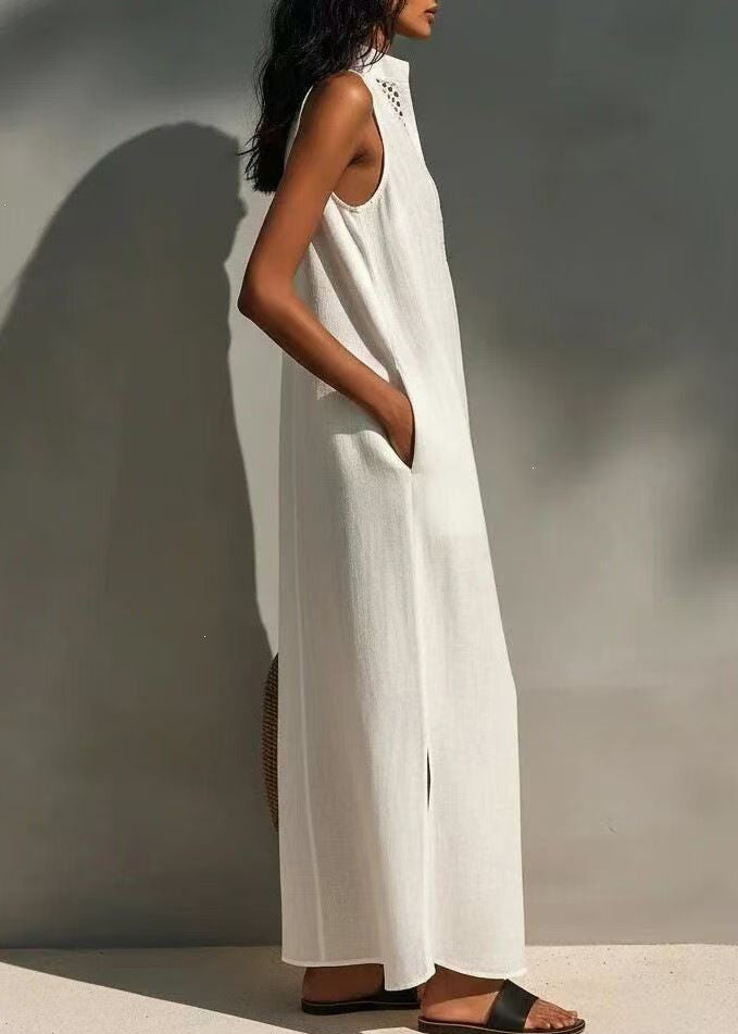 Damekjole Lang V-hals Ermeløs Stilig Design 1