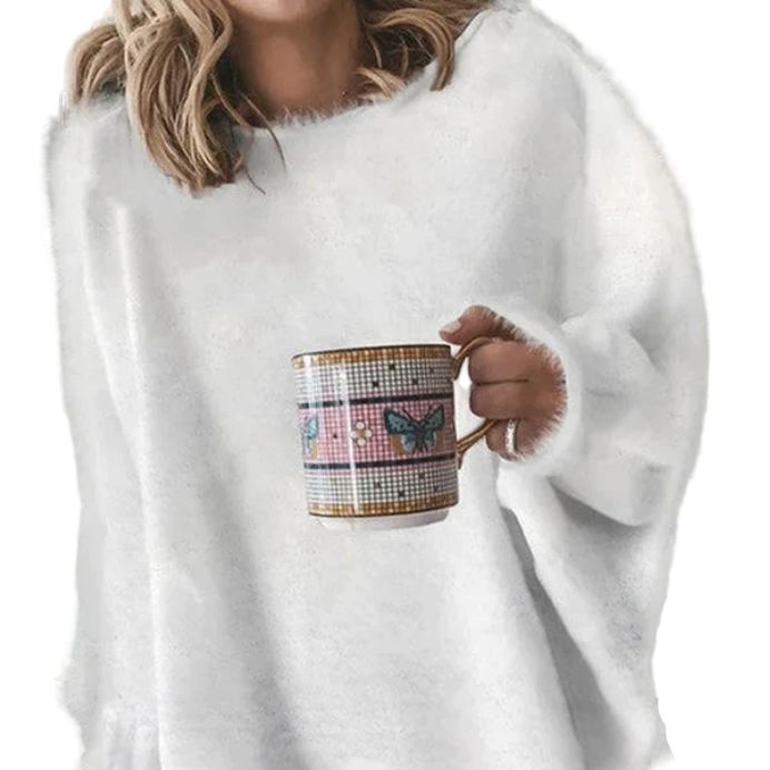 Damenes Løse Genser med Lange Ermer Myk Fiber 0