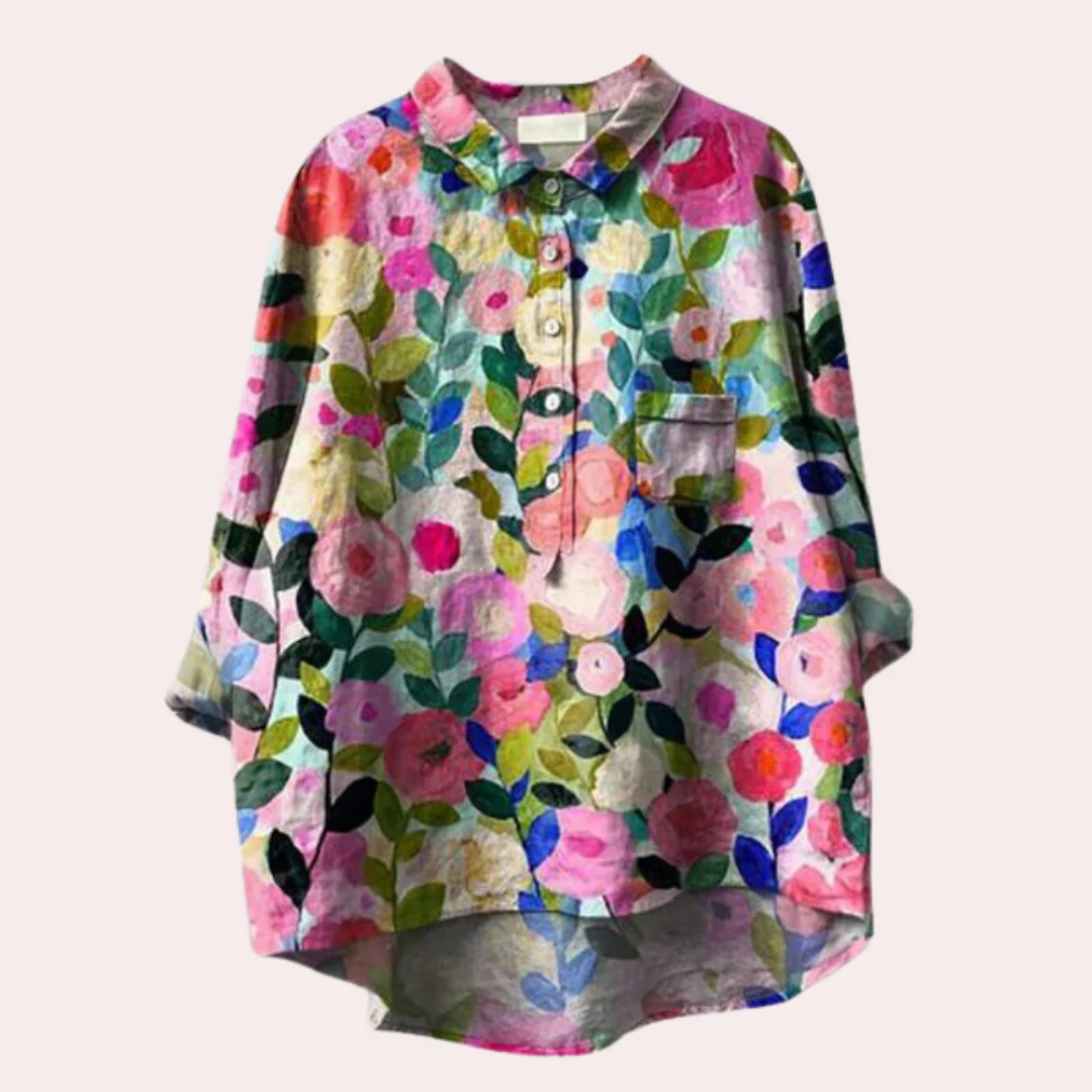 Damens Bluse med Blomsterdesign 2