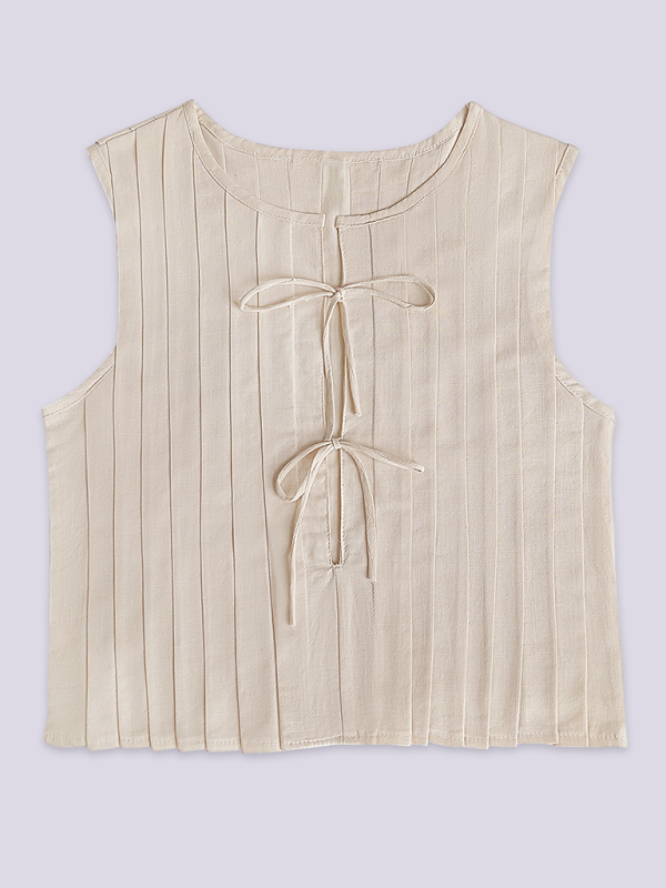 Damens Bluse med Stropper i Bomull og Lin 1