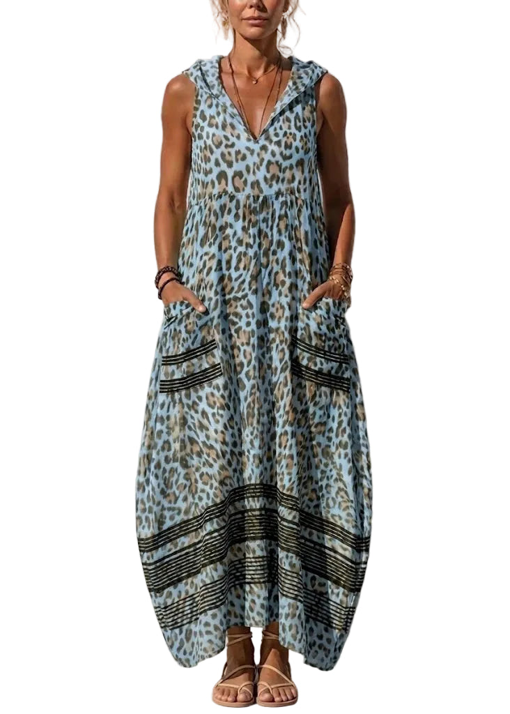 Dames Maxikjole Boho Stil med Hetterynker Ermeløs 0