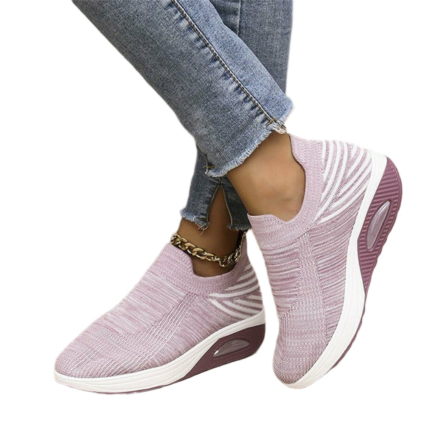 Dames Slip-In Sneakers Mesh med Luft Hæl 0
