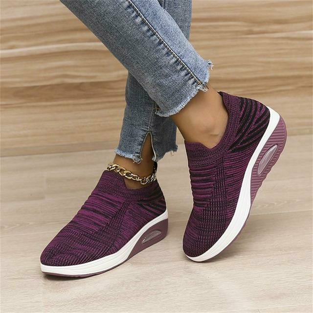 Dames Slip-In Sneakers Mesh med Luft Hæl 4