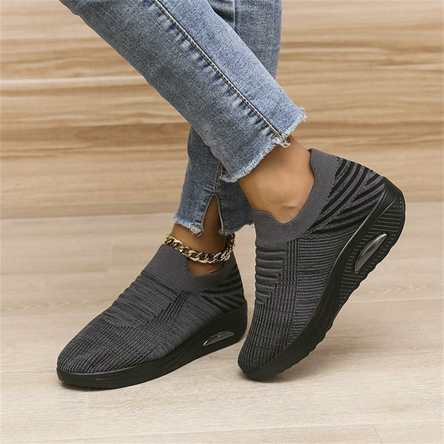 Dames Slip-In Sneakers Mesh med Luft Hæl 5