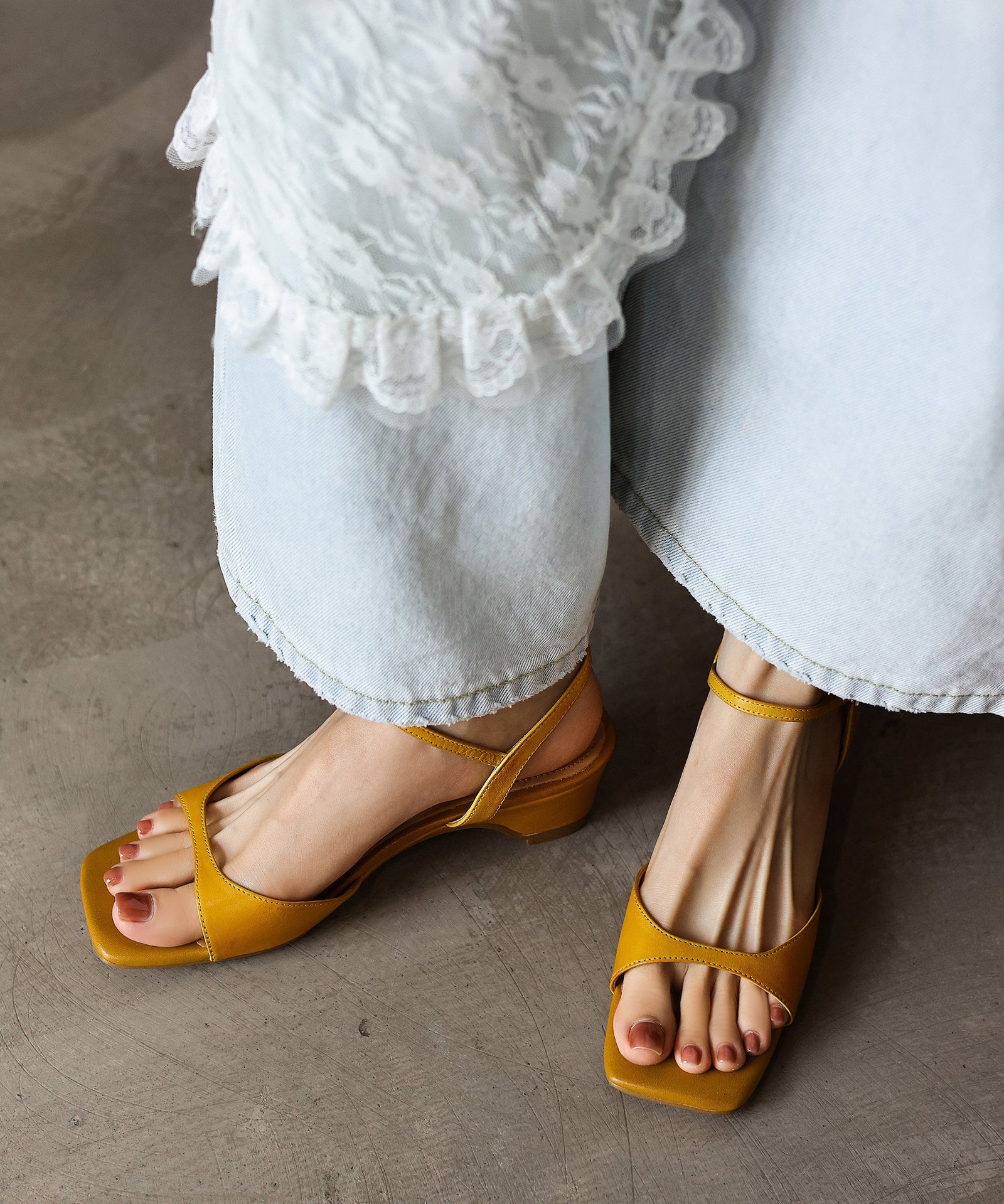 Damesandaler Chunky Peep Toe 3