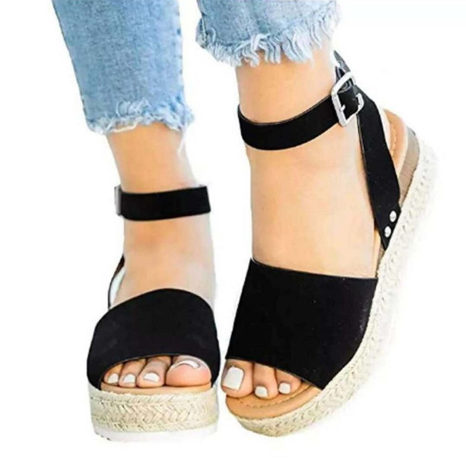Damesandaler med Ankelrem og Flatform 3