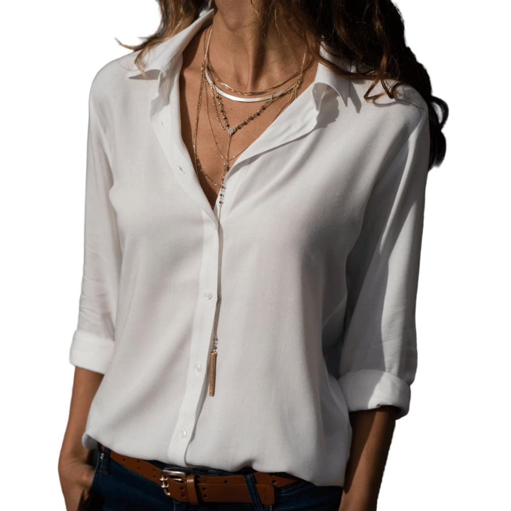 Kvinne Bluse Elegant Tidløs Design 100% Bomull-1