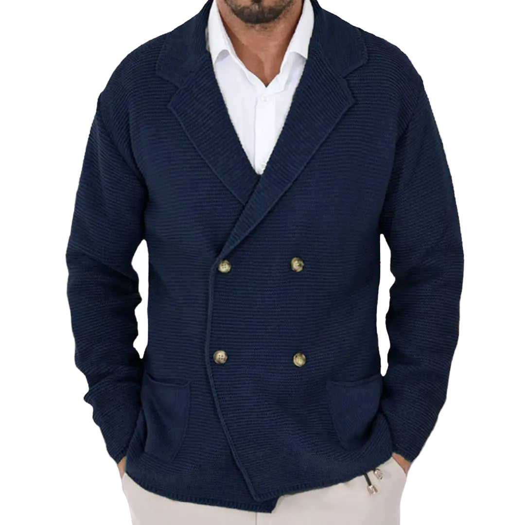 Dobbeltknappet Cardigan for Menn og Kvinner 0