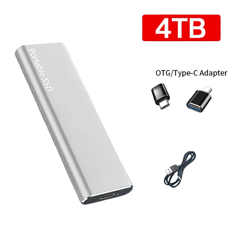 Ekstern harddisk 4 TB USB-C bærbar datalagring