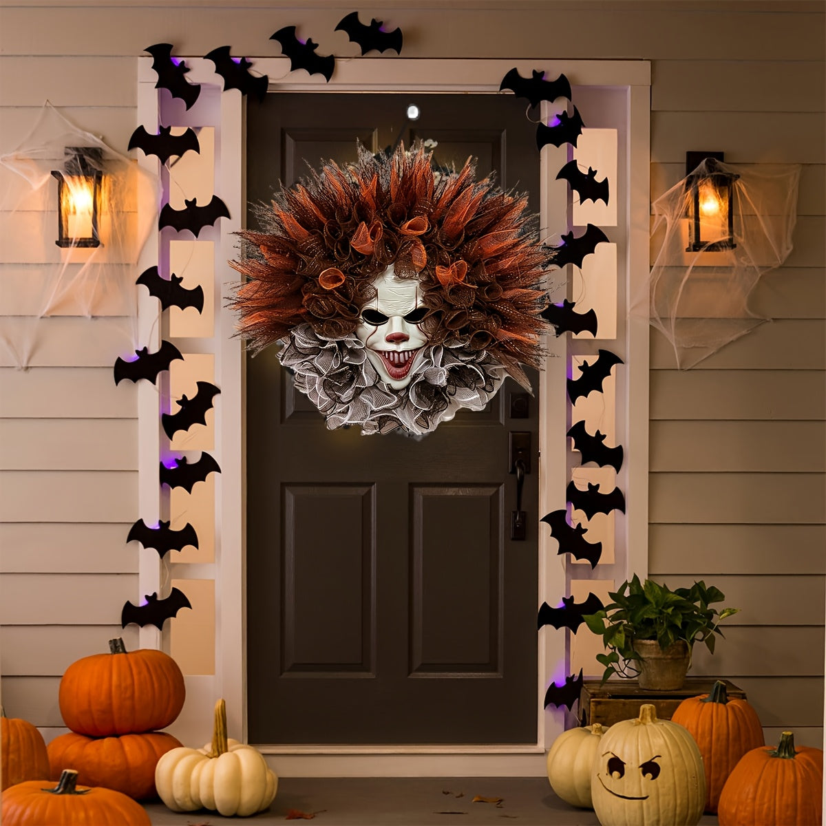 Halloween Dørkrans med Klovnemotiv 0
