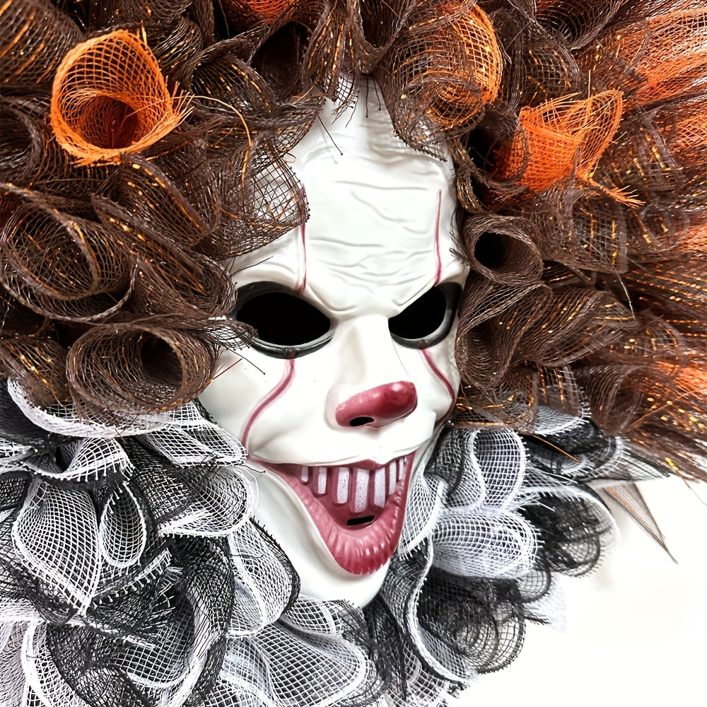 Halloween Dørkrans med Klovnemotiv 5