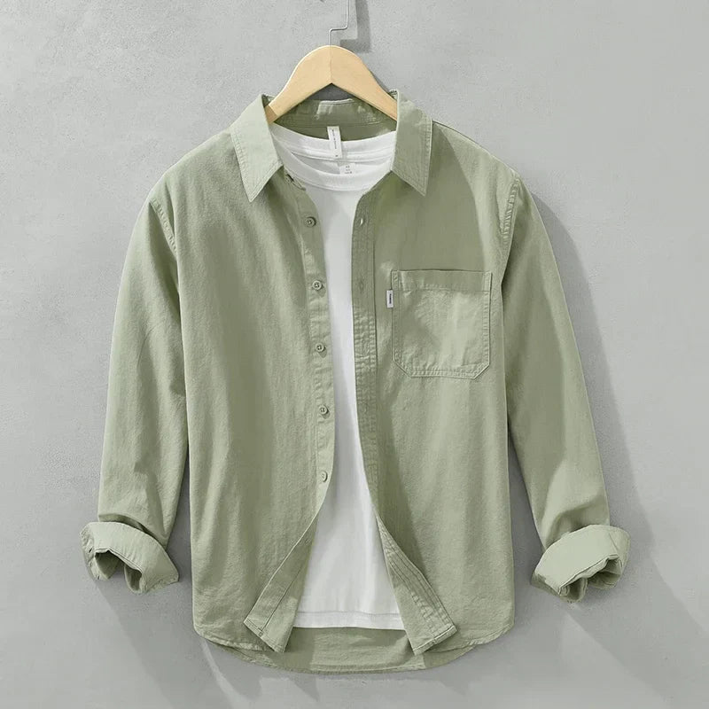 Herreskjorte Bomull Stilig Design Løs Passform 2