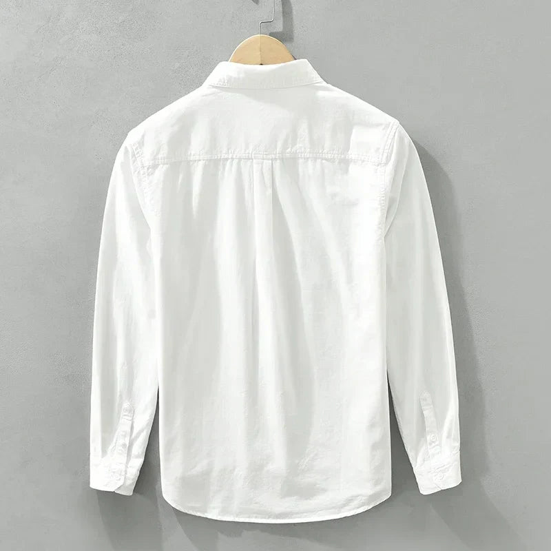 Herreskjorte Bomull Stilig Design Løs Passform 5