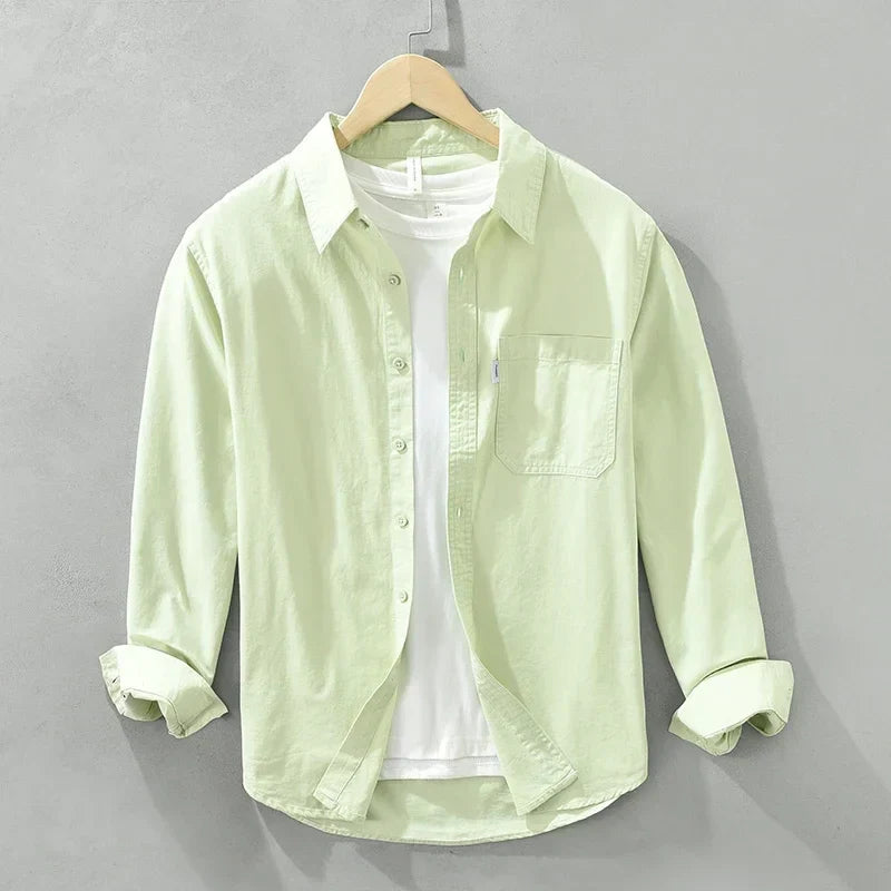 Herreskjorte Bomull Stilig Design Løs Passform 3