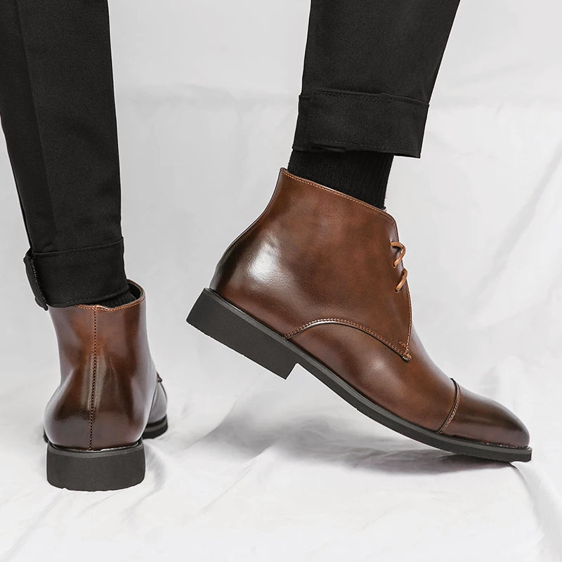 Herre Ankelstøvletter med Snøring - Stilig Design for Høst og Vinter 3