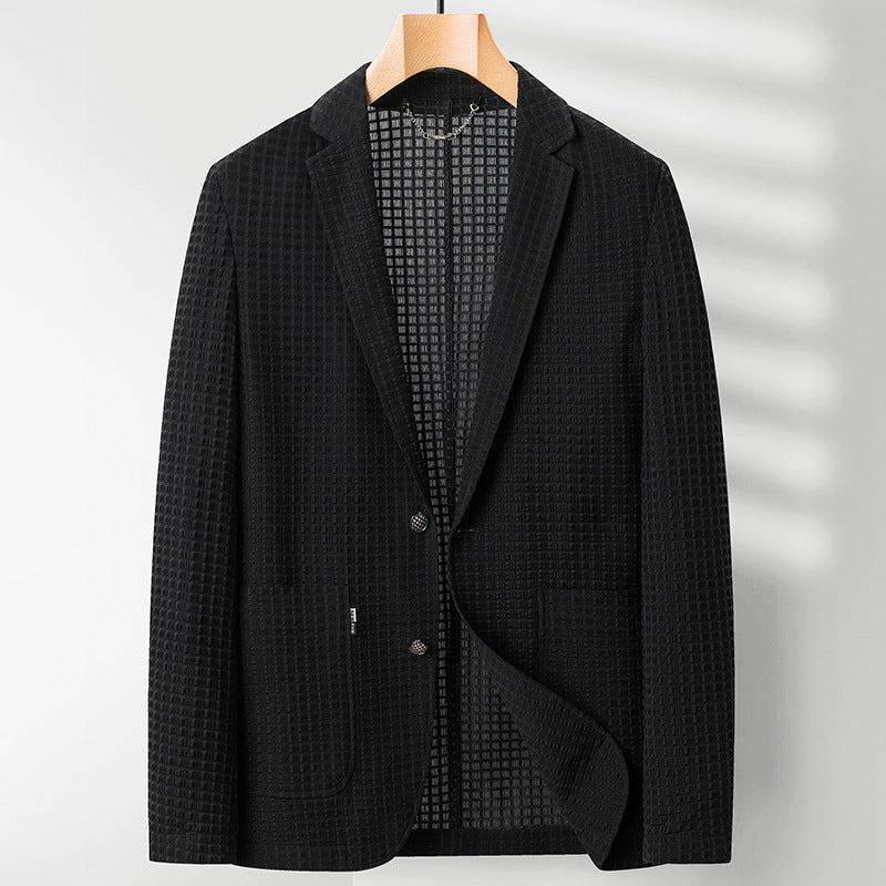 Herre Blazer Elegant Vaffelstrikk Polyester Viskoseblanding 2