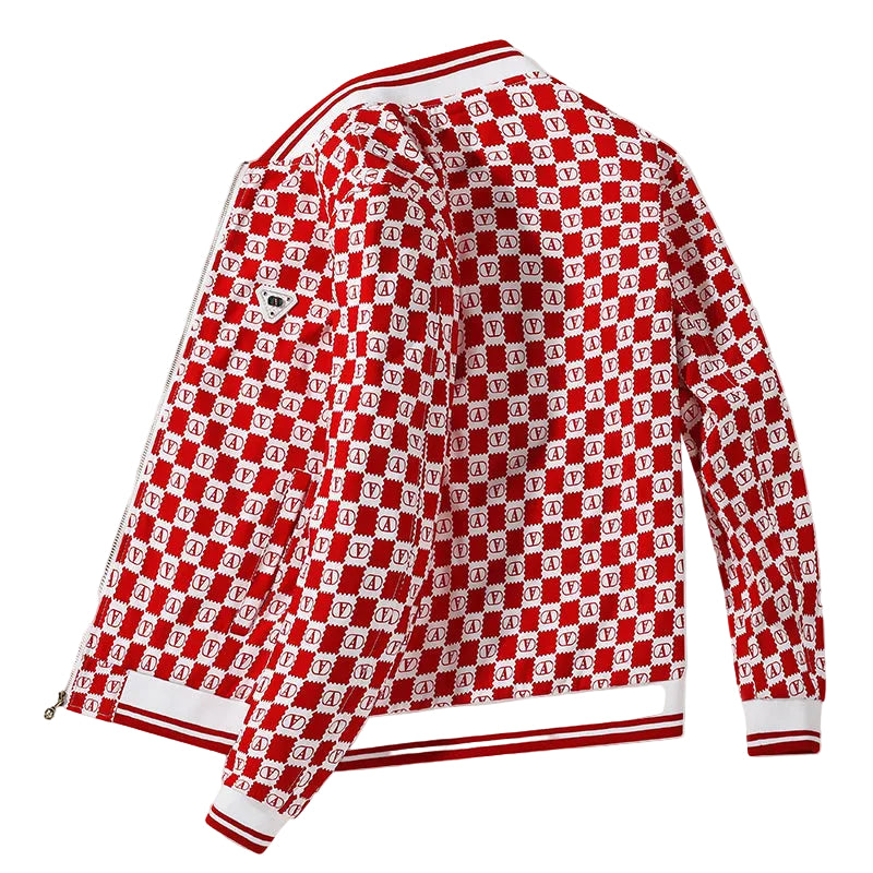 Herre Bomberjakke Retro Sjakkrute 1
