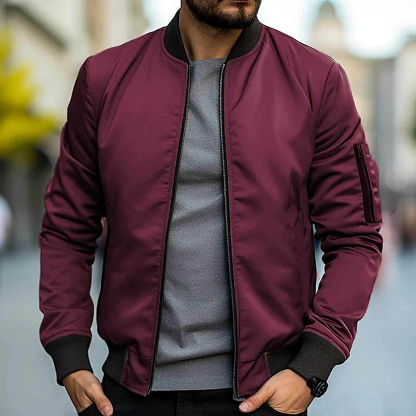 Herre Bomberjakke Urban Stil 7