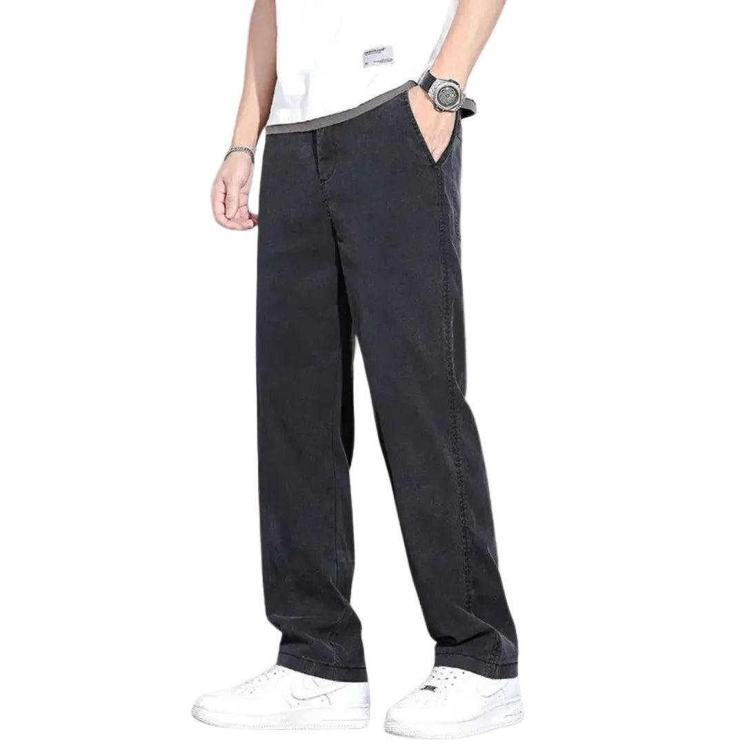 Herre Bukser Rette Baggy Jeans med Brede Ben 0