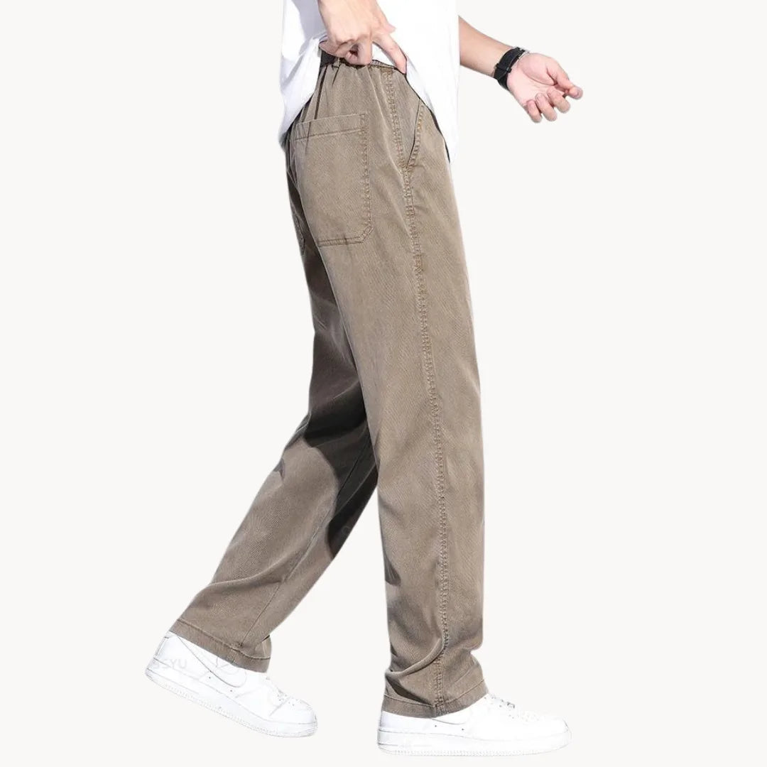 Herre Bukser Rette Baggy Jeans med Brede Ben 4