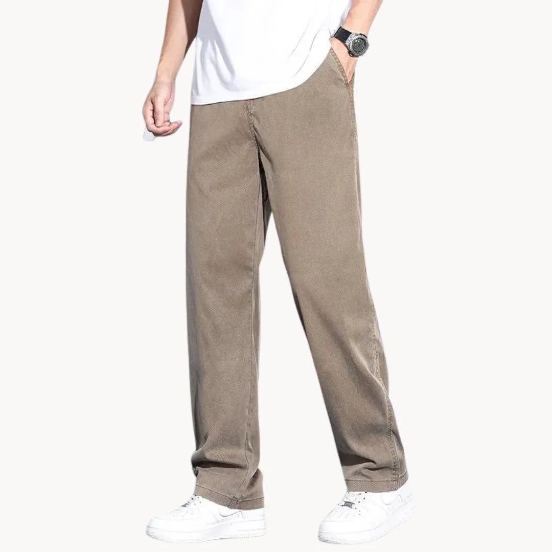 Herre Bukser Rette Baggy Jeans med Brede Ben 6