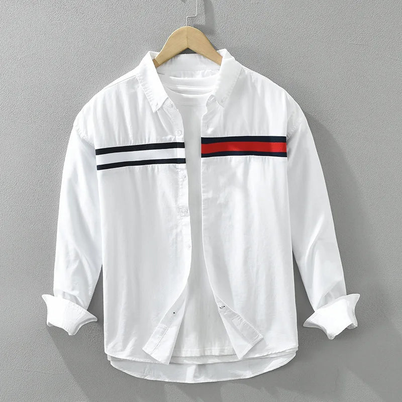 Herre Button-Up Skjorte med Fargeblokk 0
