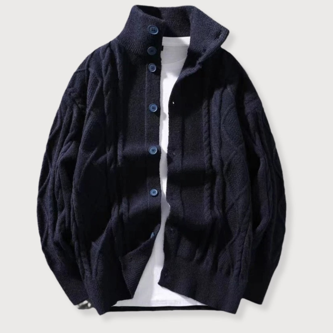 Herre Cardigan Jakke Kabelstrikket Design for Komfort og Stil 2