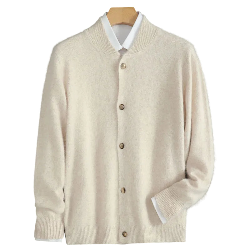Herre Cardigan med Falsk Hals og Knapp Front 5