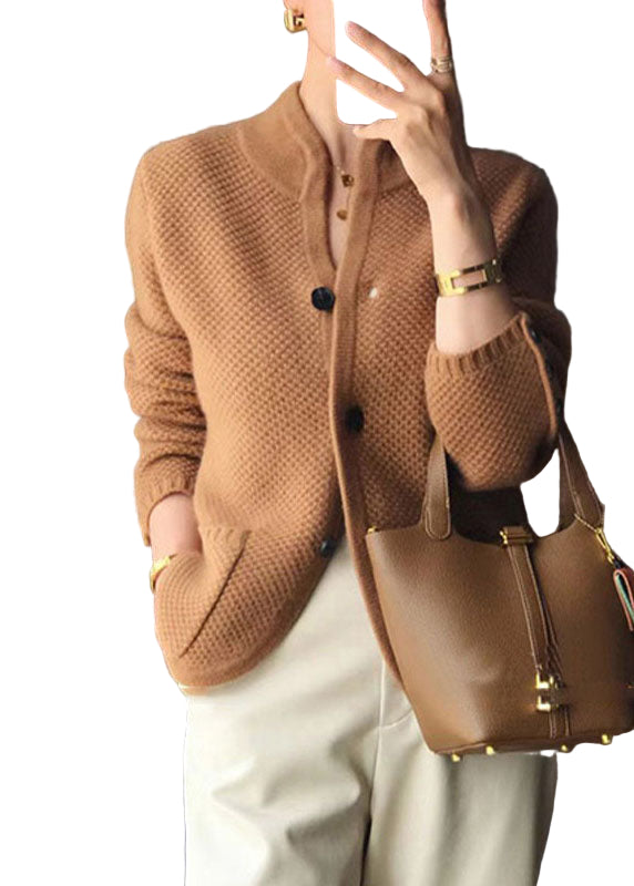 Herre Cardigan med Ståkrage i Beige 1
