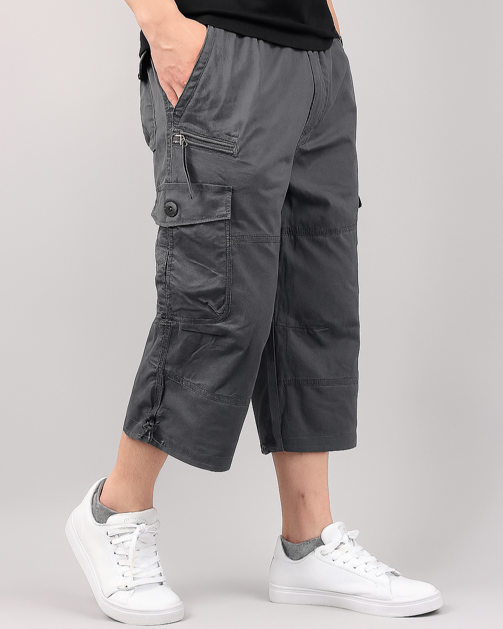 Herre Cargo Shorts Avslappet Passform Med Lastelommer 2