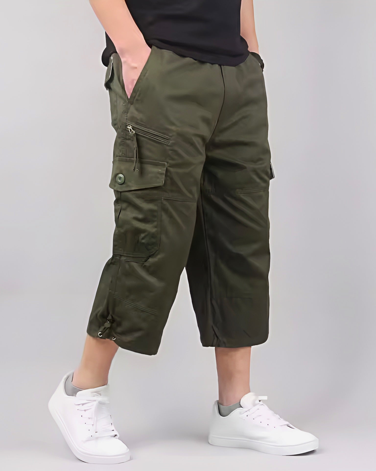 Herre Cargo Shorts Avslappet Passform Med Lastelommer 3