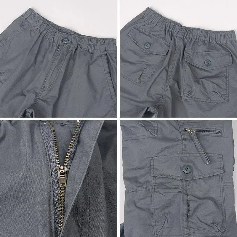 Herre Cargo Shorts Avslappet Passform Med Lastelommer 8